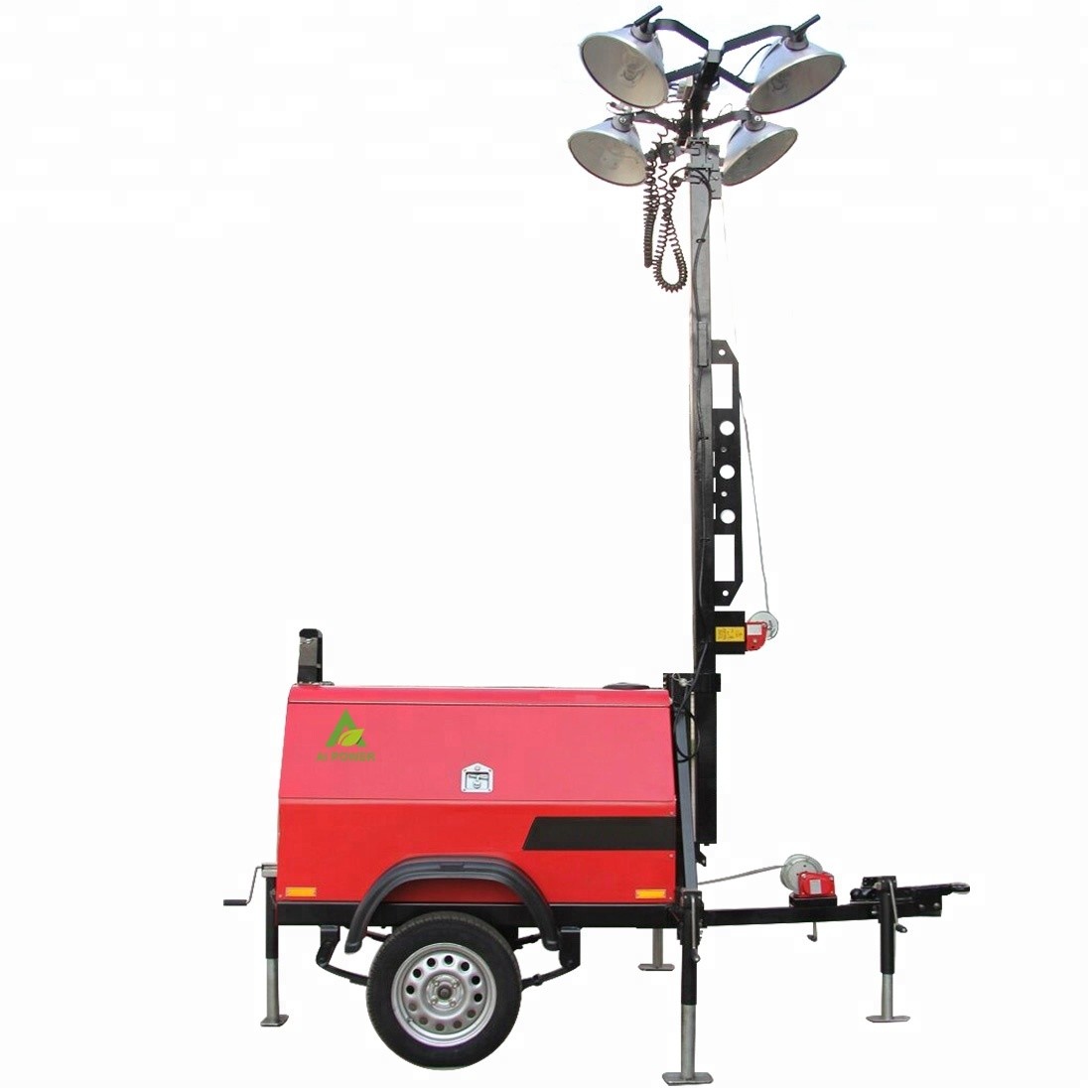 6kw Portable Light Tower  Lamp Doosan 50W Obstruction Lights